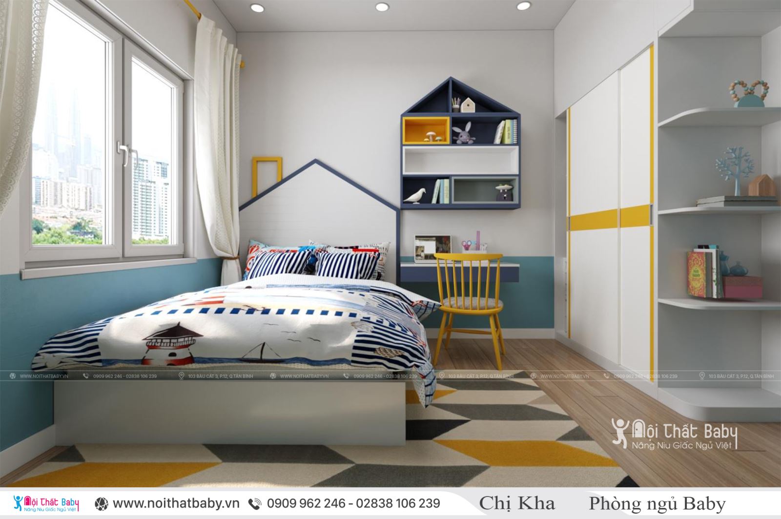 Phòng ngủ bé trai hiện đại